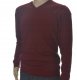 Sweter męski w szpic serek z wełny wełniany niegryzący XL bordo 1703 1
