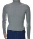 Sweter z golfem golf męski bawełniany dopasowany w prążek szary M 1