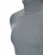 Sweter z golfem golf męski bawełniany dopasowany w prążek szary M 1