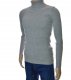 Sweter z golfem golf męski bawełniany dopasowany w prążek szary M 3