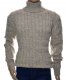 Ciepły wełniany sweter męski z golfem szetland golf z wełny 2XL XXL beżowy 1