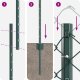 vidaXL Ogrodzenie z siatki z 10 słupkami U Zielone 1x10 m Stal 3