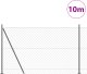 vidaXL Ogrodzenie z siatki z 7 słupkami z flanszami 1,5x10 m ze stali ocynkowanej 1