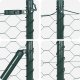 vidaXL Ogrodzenie Heksagon Zielone 0.6x50 m Stal, Słupki ogrodzeniowe 13 sztuk Zielone 32 mm 100 cm Stal ocynkowana 6