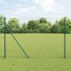vidaXL Ogrodzenie sześciokątne Zielone 1.6x100 m Stal, Słupki ogrodzeniowe 13 szt Zielone 32 mm 210 cm Stal ocynkowana 1