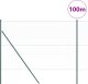 Ogrodzenie heksagonalne vidaXL Zielone 1.5x100 m Stalowe, Słupki ogrodzeniowe vidaXL 13 sztuk Zielone 32 mm 200 cm Stal ocynkowana 3