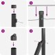 vidaXL Płot sześciokątny Szary 0.5x10 m Stal, Słupki ogrodzeniowe 7 szt. Szare 32 mm 100 cm Stal ocynkowana 6
