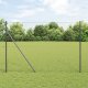 vidaXL Ogrodzenie sześciokątne Szare 1.5x10 m Stalowe, Słupki ogrodzeniowe Szare 32 mm 200 cm Stal ocynkowana 1