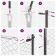 vidaXL Ogrodzenie heksagonalne Szary 1.2x10 m Stal, Słupki ogrodzeniowe z gwoździem 7 szt. 32 mm 140 cm stal ocynkowana 12