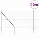 vidaXL Ogrodzenie heksagonalne Szary 1.2x10 m Stal, Słupki ogrodzeniowe z gwoździem 7 szt. 32 mm 140 cm stal ocynkowana 3
