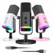 Mikrofon dynamiczny studyjny Fifine AM8W AMPLIGAME USB/XLR RGB biały PnP 7