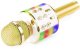 Mikrofon karaoke z głośnikami BT MP3 MAX efekt LED złoty one size 1