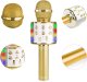 Mikrofon karaoke z głośnikami BT MP3 MAX efekt LED złoty one size 5