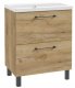 Szafka łazienkowa z umywalką baterią i syfonem 80x80cm Stojąca Dąb Craft Cassandra 1