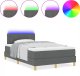 Łóżko Box Spring z Materacem & LED Ciemnoszary 120x200 cm Tkanina 2