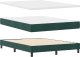 Łóżko Box Spring z materacem i LED Ciemnozielone 140x200 cm Aksamit 2