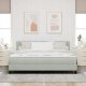 Łóżko Box Spring z Matracem i Światłem LED Jasnoszare 180x200 cm Aksamit 2