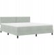 Łóżko Box Spring z Matracem i Światłem LED Jasnoszare 180x200 cm Aksamit 3