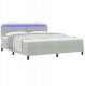 Łóżko Box Spring z Matracem i Światłem LED Jasnoszare 180x200 cm Aksamit 4