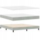 Łóżko Box Spring z Matracem i Światłem LED Jasnoszare 180x200 cm Aksamit 6