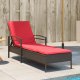 Leżak słoneczny z poduszką Brązowy 63x200x81 cm Poli Rattan 2