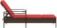 Leżak słoneczny z poduszką Brązowy 63x200x81 cm Poli Rattan 4