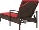 Leżak słoneczny z poduszką Brązowy 63x200x81 cm Poli Rattan 5