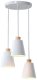 Lampa sufitowa metalowa klosz lite drewno wisząca AT25-3SZ-White 1