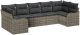 7-częściowy Zestaw Sofy Ogrodowej z Poduszkami Szary Polirattan 2