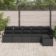 vidaXL Zestaw 6-elementowy sof ogrodowych z poduszkami Czarny Polirattan 1