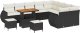 12-częściowy zestaw kanapowy do ogrodu z poduszkami czarnymi polirattan akacja 1