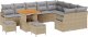 vidaXL Zestaw sofy ogrodowej 12-częściowy z poduszkami Beżowy Polirattan Akacja 1