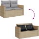 13-częściowy zestaw sof ogrodowych z poduszkami beżowy polirattan akacja 2