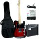 Gitara elektryczna - kompletny zestaw -Golden Guitar TEEG-30 Czarno-czerwona Telecaster one size 1