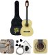 Zestaw: Gitara klasyczna naturalna 4/4 39" Golden Guitar+ pokrowiec tuner struny kostki one size 1