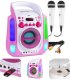 Karaoke system z CD i 2 mikrofonami SBS30P różowy one size 1