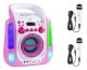 Karaoke system z CD i 2 mikrofonami SBS30P różowy one size 2
