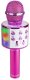 Mikrofon karaoke z głośnikami BT MP3 efekt LED różowy one size 3