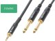 Kabel mini Jack męski (3,5mm) Stereo - 2x Jack 6,3mm Mono 3m one size 1