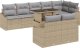 vidaXL Zestaw Sofy Ogrodowej 9 Części z Poduszkami Beżowy Poli Rattan 1