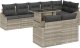 vidaXL 9 Częściowy Zestaw Sof Ogrodowych z Poduszkami Jasnoszary Polirattan 2