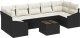 vidaXL 8-częściowy zestaw kanap ogrodowych z poduszkami Czarny Polirattan 1