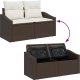 vidaXL Zestaw sofy ogrodowej 8-częściowy z poduszkami Brązowy Polirattan 3
