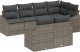 vidaXL Zestaw jadalny 7-częściowy z poduszkami Szary Poli Rattan 1