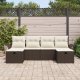 vidaXL vidaXL 6-częściowy zestaw sof ogrodowych z poduszkami Brązowy Polirattan 1