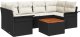 vidaXL 7-częściowy zestaw sof ogrodowych z poduszkami Czarny Polirattan Akacja 1