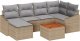 vidaXL 7-częściowy zestaw sof ogrodowych z poduszkami Beżowy Polirattan 1