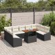 vidaXL Zestaw 10-częściowy sof ogrodowych z poduszkami Black Poly Rattan 1