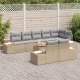 vidaXL Zestaw 9-Częściowy sofy ogrodowej z poduszkami Beżowy Polirattan Akacja 3
