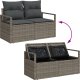 Zestaw sof ogrodowych vidaXL z poduszkami Szary Poli Rattan 2